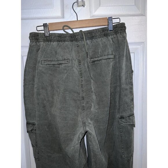 NWT 7 FOR ALL MANKIND Jogger Pants Womens Green Light Wash Drawstring Sz M - Picture 8 of 13